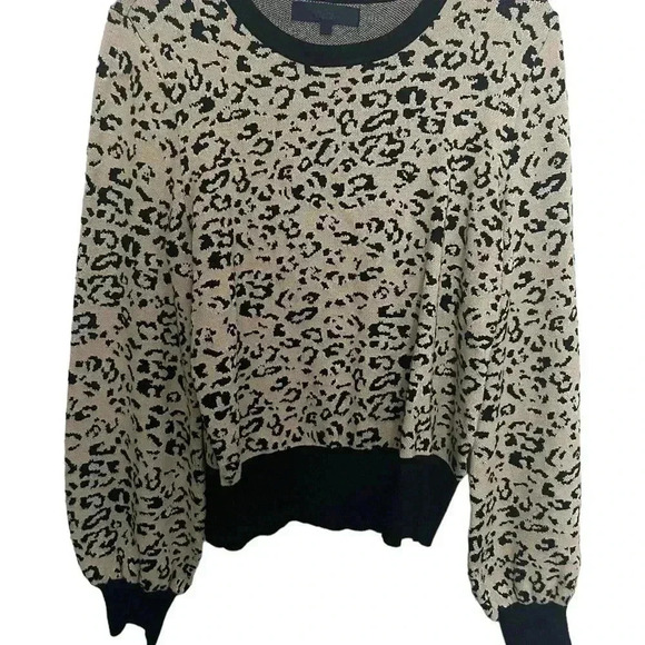 RACHEL ROY •cheetah print sweater LARGE Animal Print Viscose/ corpcore chic - Picture 3 of 7